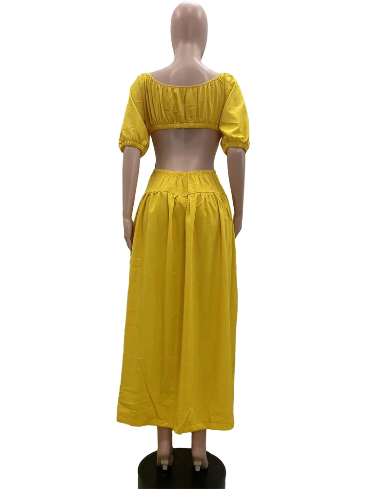 Wmstar Dresses for Women Elegant Solid Sexy Party Off Shoulder Short Sleeve Maxi Dress Summer Clothes Wholesale Dropshipping