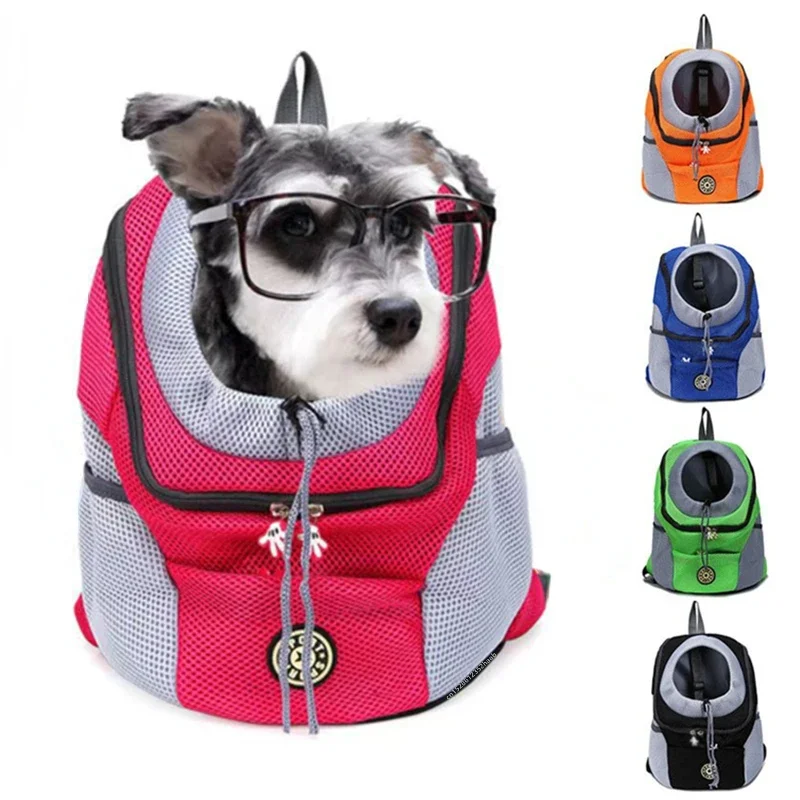 Double Shoulder Pet Dog Carrier Bag Portable Travel Outdoor Dog Front Bag Mesh Backpack for Small Dogs Cats Puppy Carring