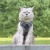 Cat Harness and Leash Set Escape Proof Reflective Outdoor Walking Kitten Vest Chest Strap For Dogs Cats Breathable Pet Harnesses 5