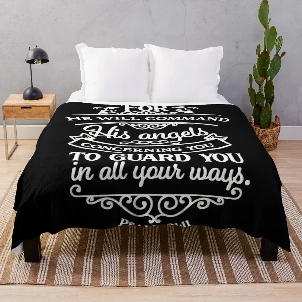

Psalm 91:11 Bible Verse Christian Throw Blanket Warm Hair Blankets