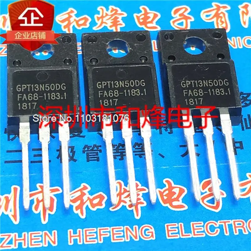 

(10PCS/LOT) GPT13N50DG GPT13N50 MOS TO-220F New Original Stock Power chip