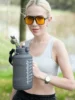 Collapsible 64oz/2L Water Bottle with Handle & Straw Large Capacity Silicone Foldable Water Bottle Sports Water Cup Outdoors 4
