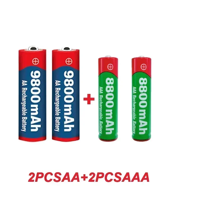 1.5V AA 9800 MAh + 1.5V AAA 8800 MAh Alkaline Rechargeable Battery for Clock Toys Camera rechargeable battery alkaline battery