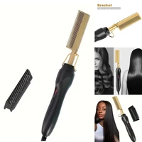 Hair Straightener Comb Wet&Dry Hair Straightener Curling Iron Household Electric Comb 3In1 Straight Curling Comb 1