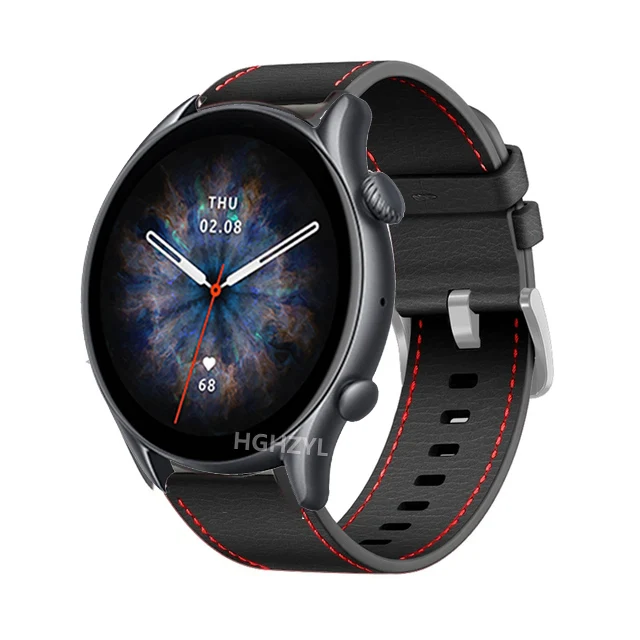 

Ремешок из натуральной кожи для Amazfit GTR 3 pro 2 2e Pace Stratos3 2, деловой Повседневный Браслет для huami Amazfit GTR 2 47 мм, 22 мм