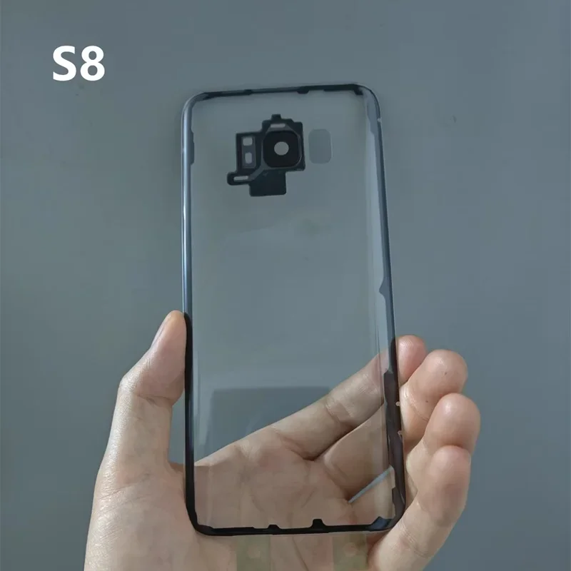 삼성 갤럭시 S20 S21 울트라 S10 플러스 5G S9 S8 S7 엣지 투명 배터리 백커버 수리 도어 후면 케이스 + 렌즈
