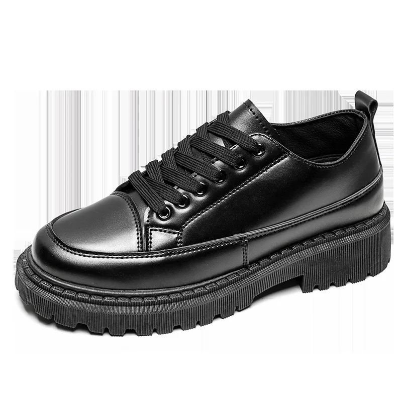 Men Leather Shoes Platform Platform Dress Shoes Mens British Lace