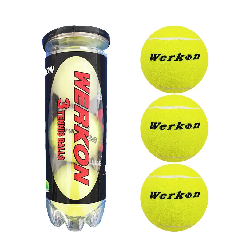 Werkon 3-pack tennis ball, high elasticity, wear-resistance, competition training wool tennis