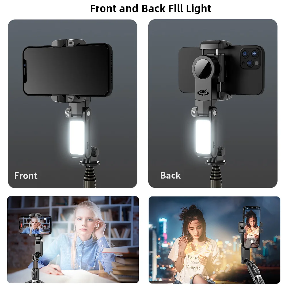 Desktop Handheld Gimbal Stabilizer Fill Light Selfie Stick Tripod Wireless Remote Portable Phone Stand Holder Cell Phone New selfie stick tripod handheld gimbal stabilizer selfie stick gimbal stabilizer handheld gimbal