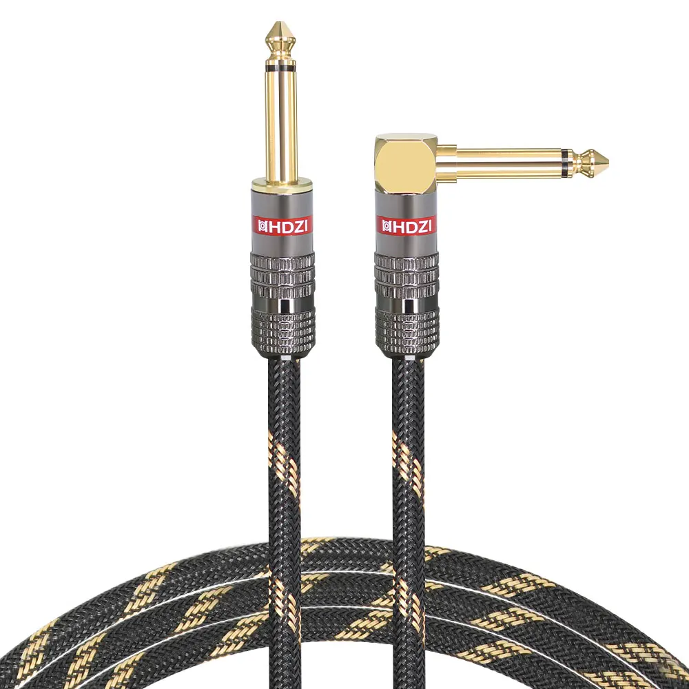 Guitar Instrument Cable Right Angle 6N OFC 1/4 Inch TS to Straight 1/4 ...