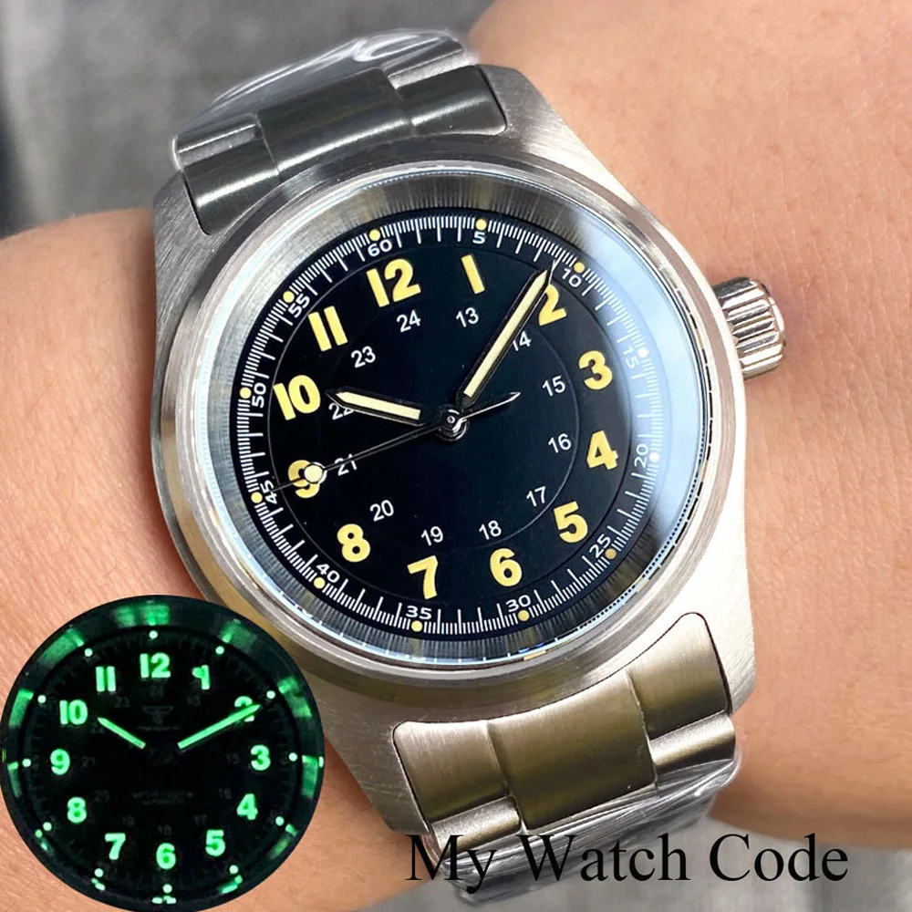 Diver Watch 36mm Pilot NH35A Automatic Watch for Women 200m Waterproof Steel Diving Clock Stainless Steel Bracelet Flat Sapphire