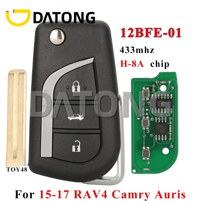 

CHANKey для Toyota Camry RAV4 Auris 2015 + дистанционный брелок 12BFE-01 модель 433 МГц чип H (8A) 3-кнопочный автомобиль