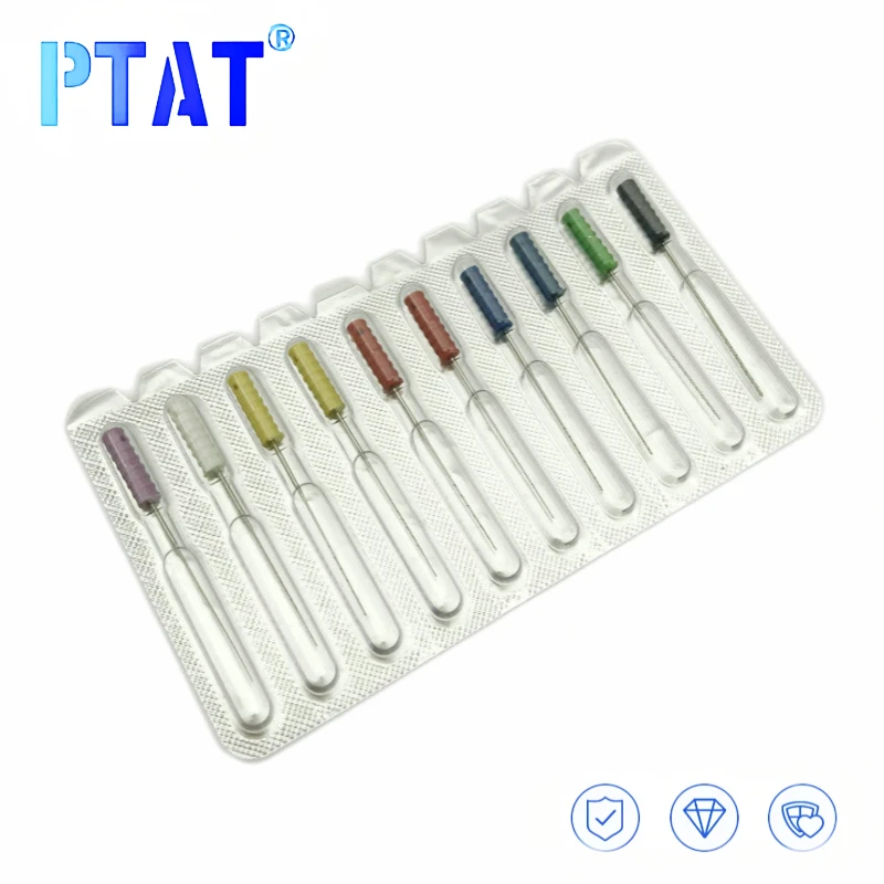 10pcs/pack Stainless Steel Dental Barbed Broaches 0 6 Root Canal