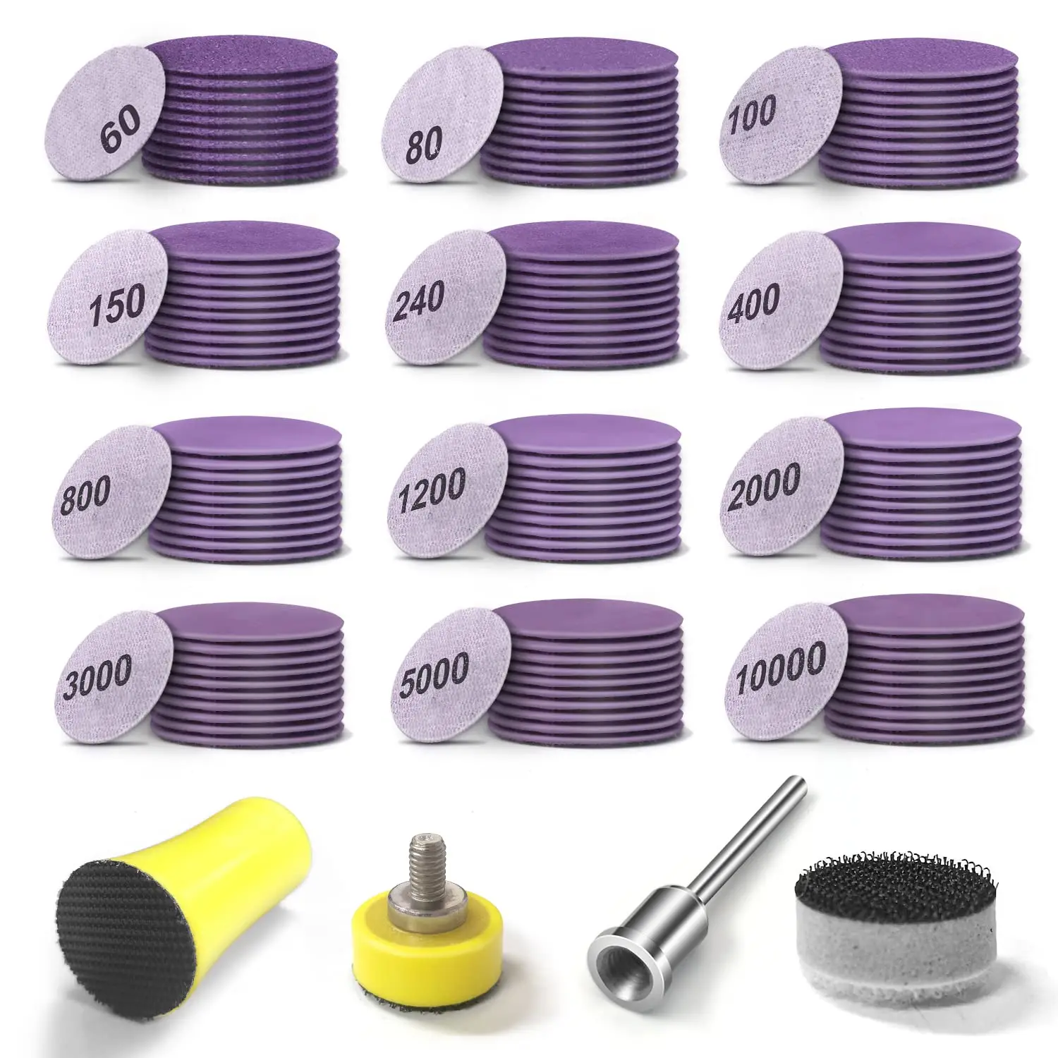 Wet and Dry Sandpaper Kit 124 Pcs 1Inch sandpaper set mini sandpaper kit