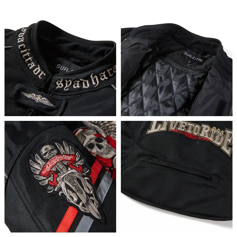 Motorcycle clothes summer women's XS size breathable mesh thin men's Retro riding fall proof clothes windproof