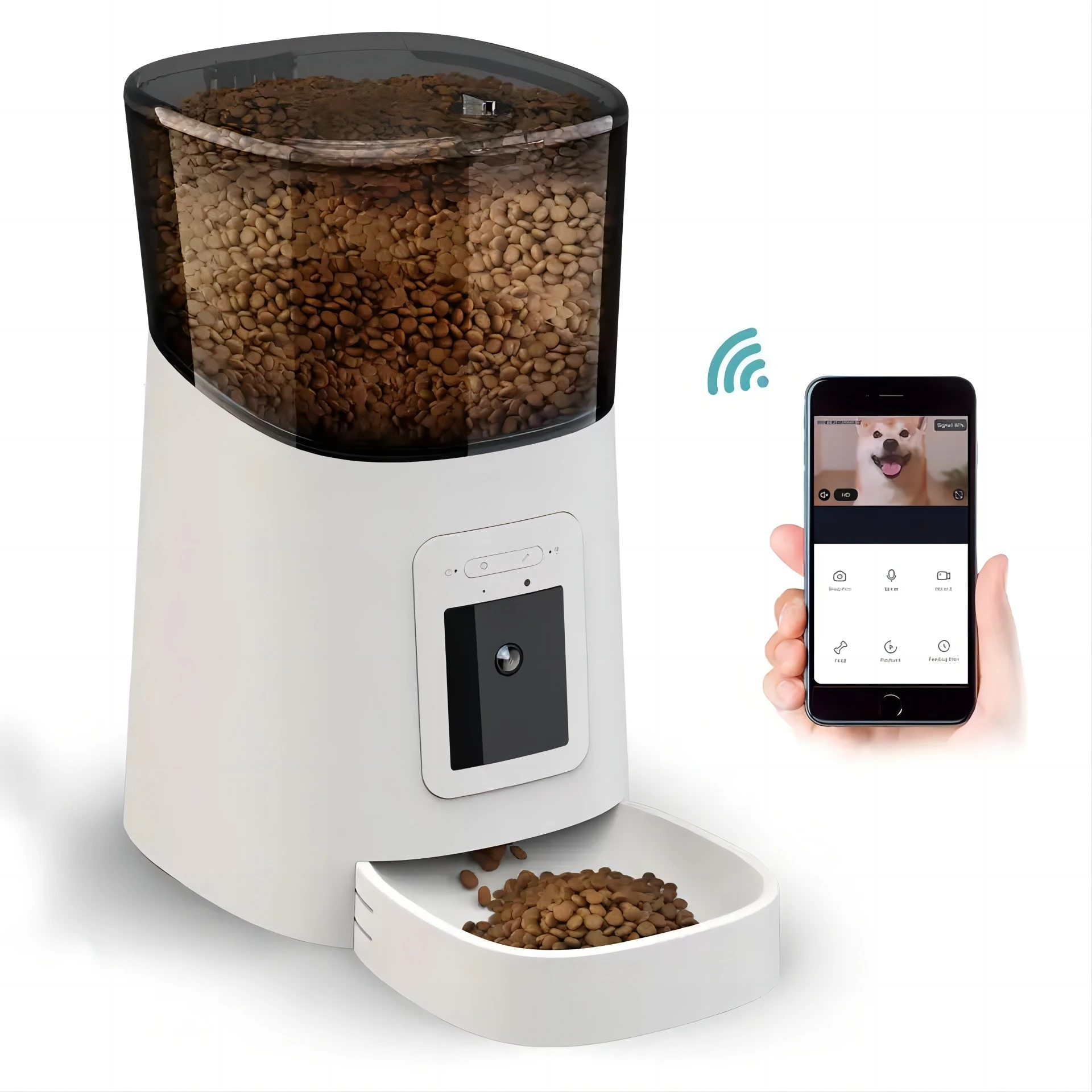 

WS05R Quickly Delivery 6L Tuya Microchip Wifi App Remote Control Dog Bowl Smart dispenser Video Camera automatic pet feeder