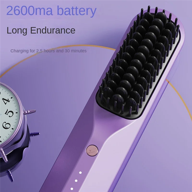 M14K-Rechargeable Hot Comb Cordless Hair Brush Straightener Heat Pressing Combs Electric Comb Anti Burn Fast Heating