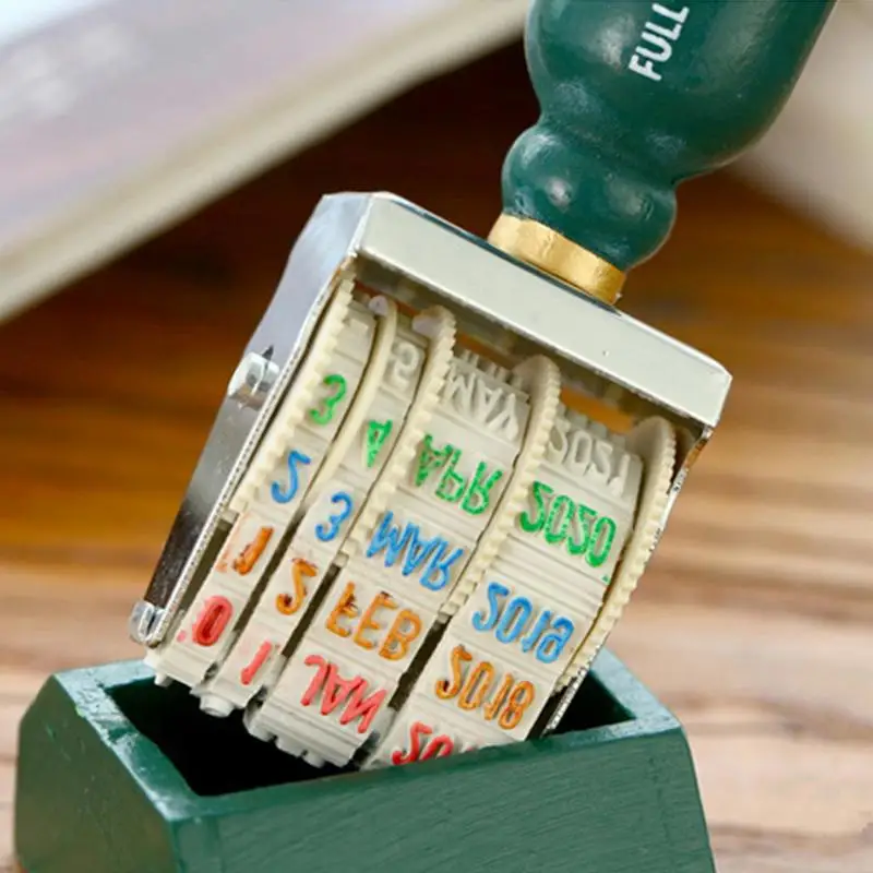 Digit number roller stamps english letter hand stamps postmark handbook