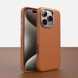 Luxe Business PU Leren Magneet Telefoonhoes - Licht, Dun, Schokbestendig en Magsafe-compatibele Draadloze Oplaadhoes