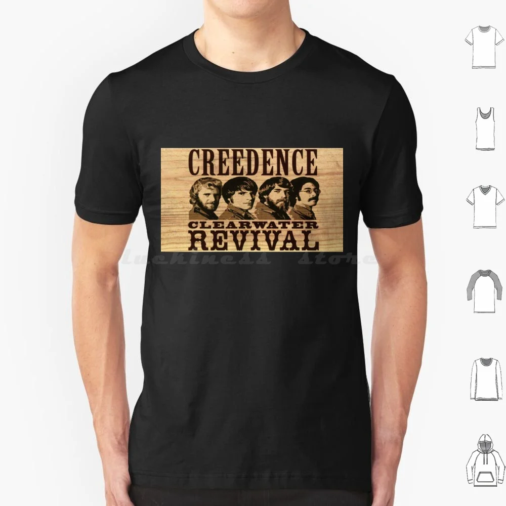 T-Shirt Creedence 596 Revival Big Size 100% Cotone Creedence 596 Revival Creedence Ccr Music Revival Classic