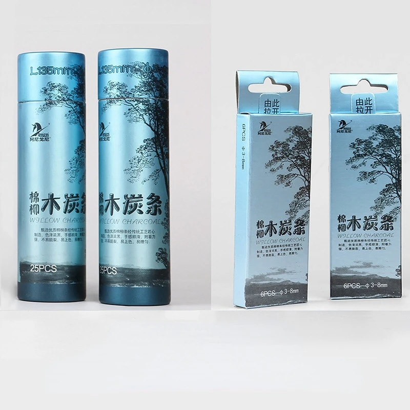 6/25PCS Cotton Willow Charcoal Set for Artist Sketch Painting Design Special Charcoal Pen Feels Smooth and Not Easy To Crack