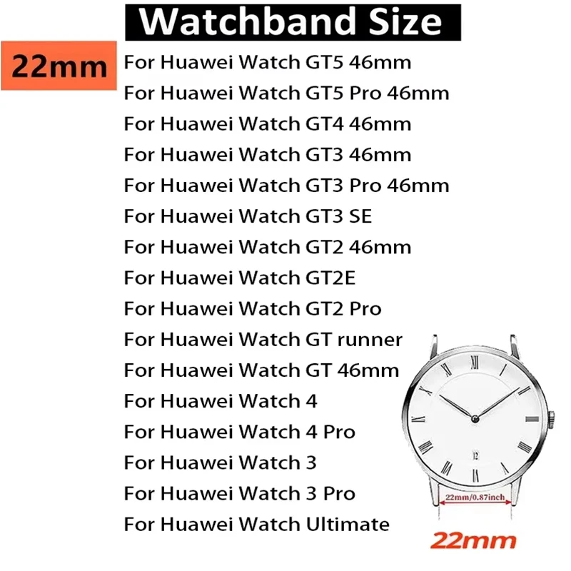 Premium 22mm Stainless Steel Metal Watch Band Bracelet