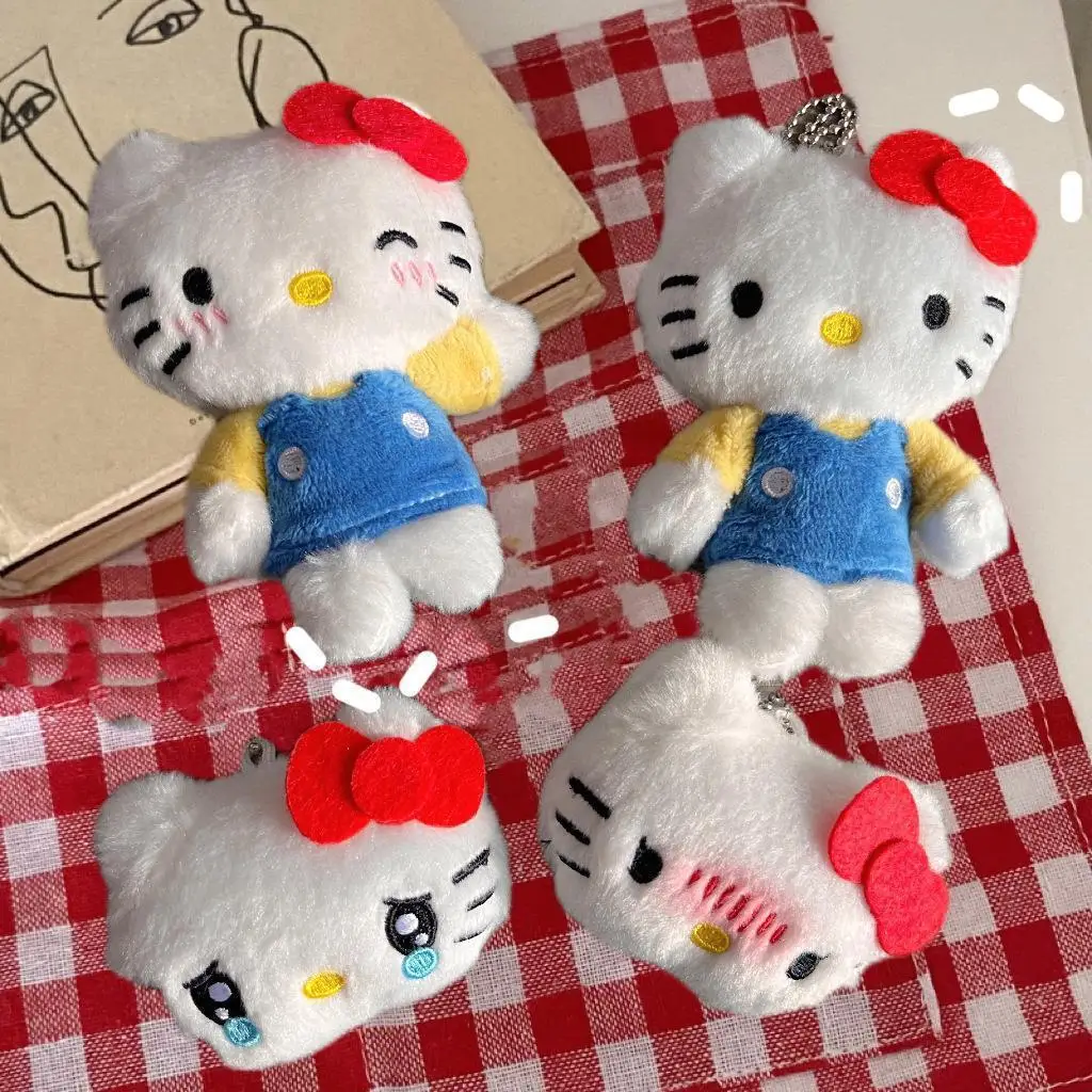 

Cute Sanrioed Hello Kitty Keychain Plushie Doll Kid Toys Girl Backpack Plush Pendant Schoolbag Accessories Decoration Girl Gift