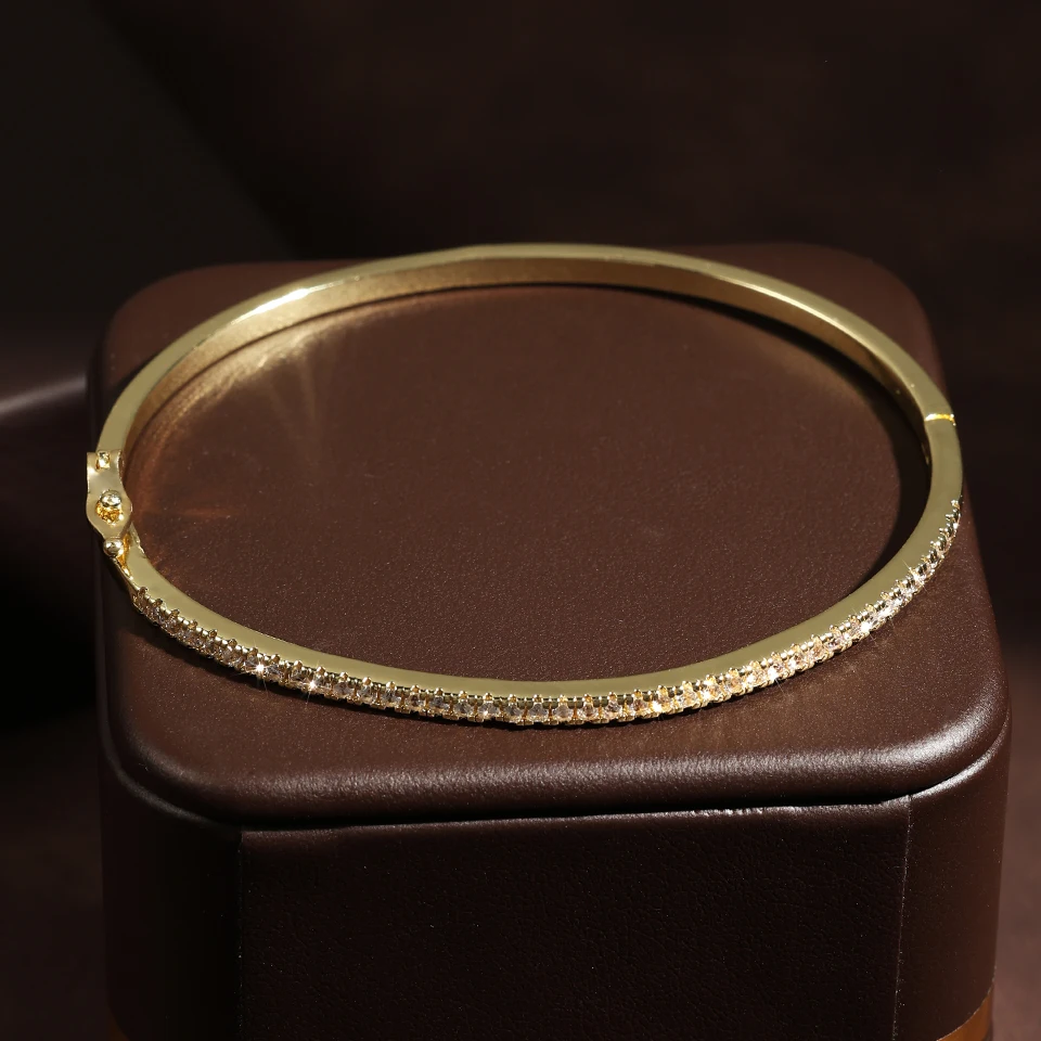 RAKOL موضة مايكرو مطعمة زركون الإسورة الدائري للنس...