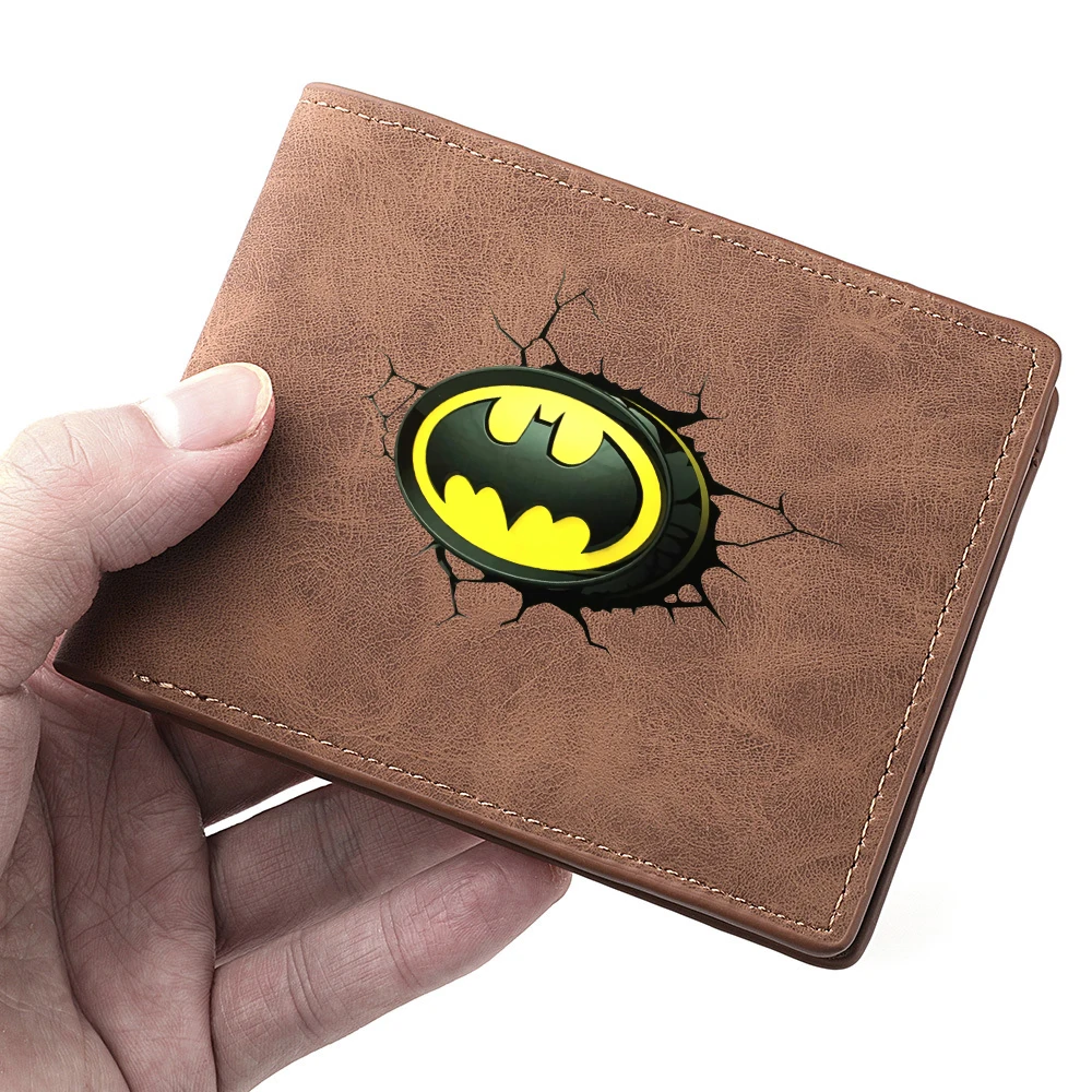 Spider-man Avengers Superhero Wallet Men Short Dollar Clip Zipper Simple  Coin Soft Leather Lightweight Money Purses Wallets