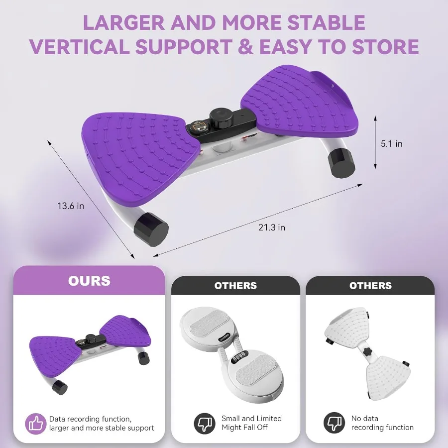 Waist Twister Machine, Adjustable Exercise Twist Board for Women Men, Noiseless Ab Twister for Home Gym Equipment, 330 lbs Capac