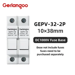 High Voltage Solar PV Fuse Holder 10x38mm for Photovoltaic System Protection (32 - 2P - Fuse Base)