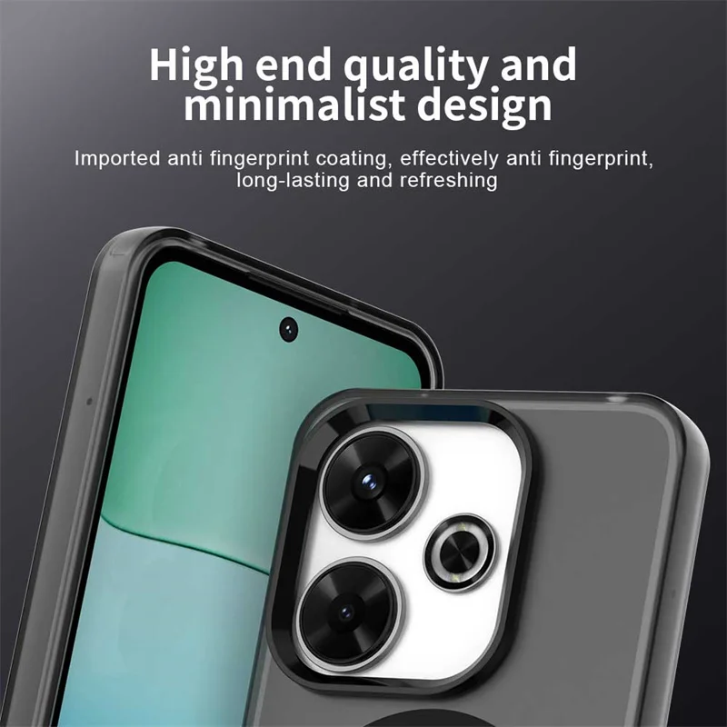 Magnetic Luxury Translucent Armor Shockproof Case with MagSafe Wireless Charging Compatibility