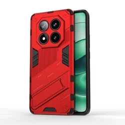 Shockproof Armor Phone Case with Kickstand and Anti - Fall Corner Protection - Redmi 14C 5G (Red)