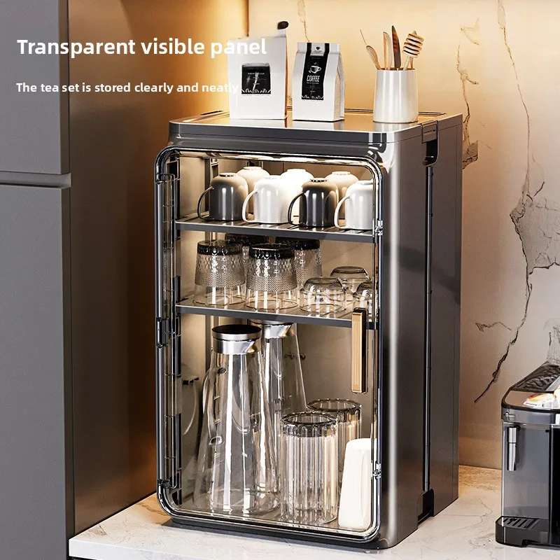 Dustproof cup storage rack desktop tea cup water cup rack tea set storage box coffee mug drain cup rack