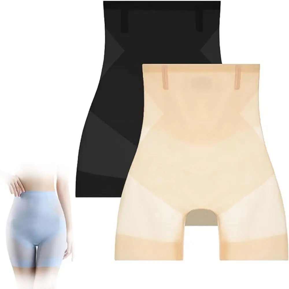 

Seamless Ultra Thin Cooling Pants Hip Lift Breathable High Waisted Tummy Control Pants Solid Color High Elasticity