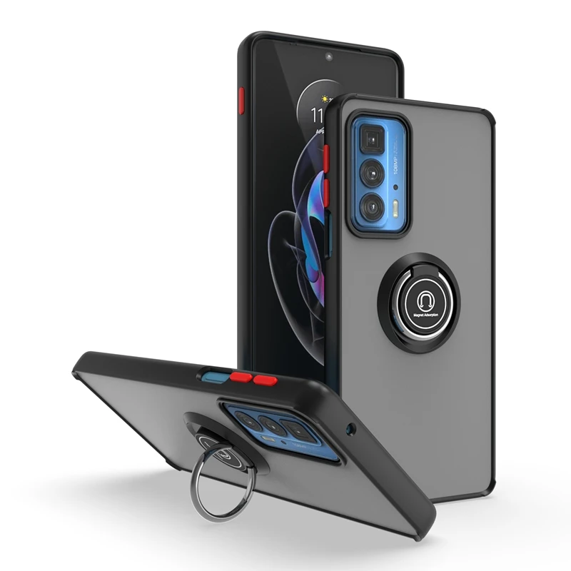 ShockProof Matte Ring Holder Phone Case with Enhanced Protection