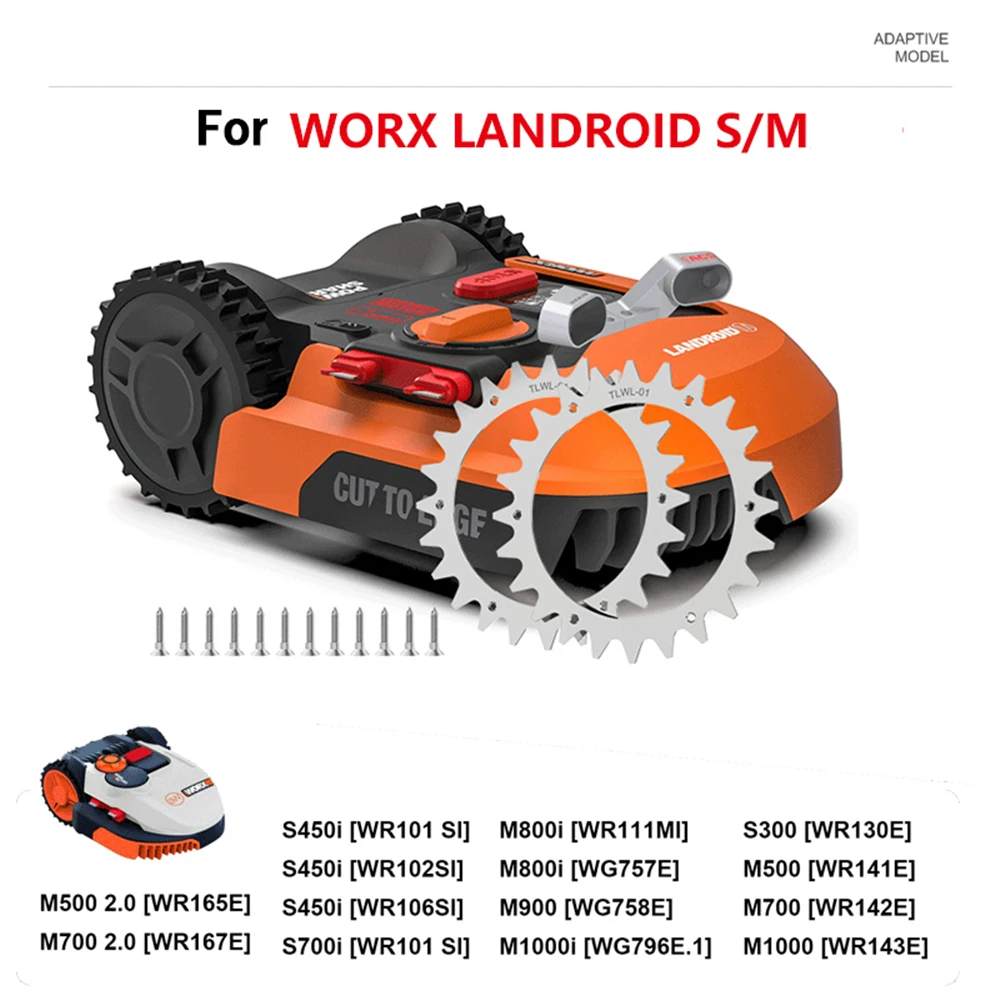 Pointes Traction Pour Tondeuse Robot Worx Landroid S/M - Acier Inoxydable 2mm - Améliore Adhérence Et Montée Pentes