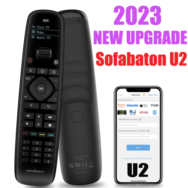 Sofabaton U2 Remote With Customizable App, All-in-one Smart Remote Control, Compatible With Tv/soundbar/streaming Play - Remote -