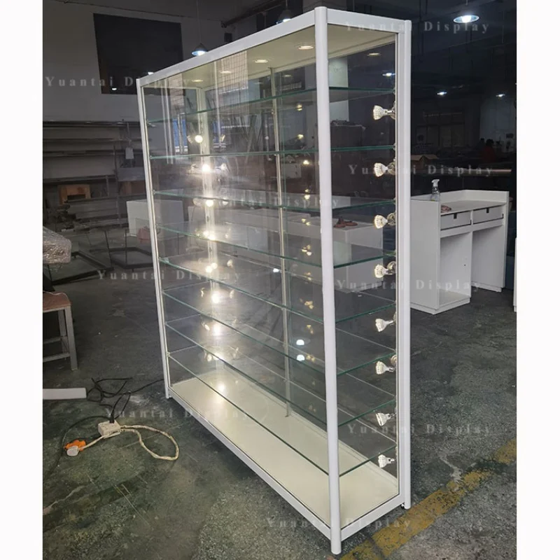 커스텀 쥬얼리 유리 디스플레이 쇼케이스 캐비닛 알루미늄 가구, 부티크 상점용 LED 조명, 공장 직접 판매