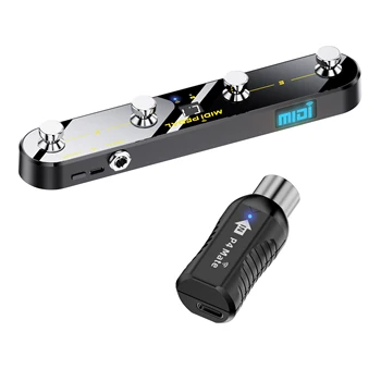JAMJUM P4 Controller MIDI Wireless Portatile - Pedale BT a 4 Pulsanti, Ricaricabile, Controllo Tramite App/Batteria/per Musicisti e DJ
