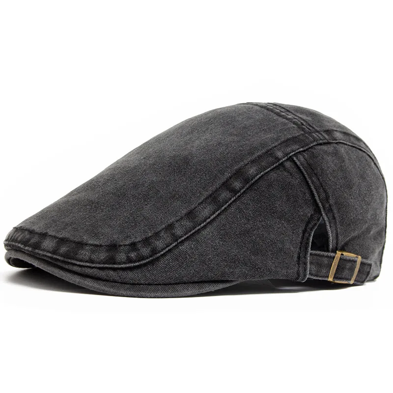 Hot sale Vintage Painter Beret Unisex Fashion Flat Visor Cap Casual Autumn Retro Cotton Solid Newsboy Hat Summer Adjustable