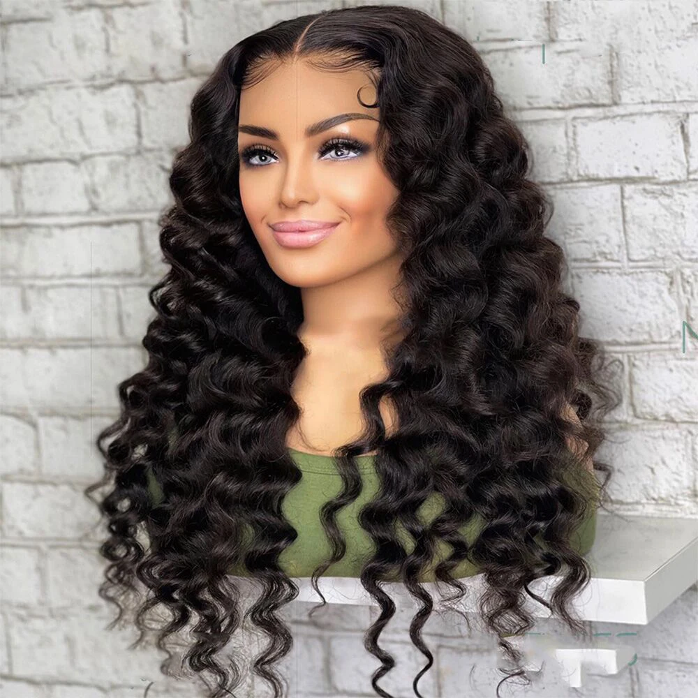 Loose Deep Wave Wigs Human Hair Glueless Wear And Go Wig Hd Transparent
