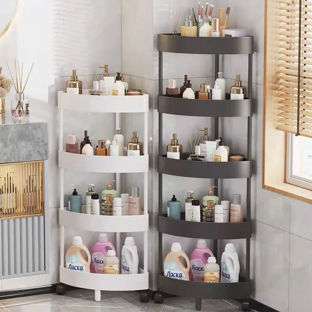 3/4/5 Tier Storage Shelf Large Capacity Movable Portable Bathroom Triangle Shelf Kitchen Bathroom Organizer storage rack,bathroom shelf,bathroom shelf rack,bathroom storage rack,wall shelf organizer,wall shelf,countertop storage rack