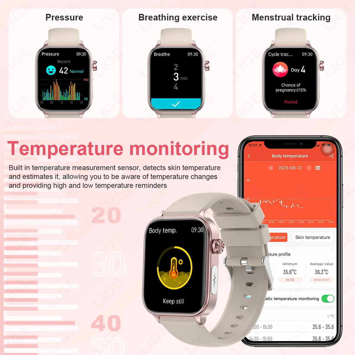LIGE 2026 New ECG+PPG Blood Fat Uric Acid Health Smartwatch Women Men Heart Rate Blood Pressure BT Call Smart Watch Android iOS