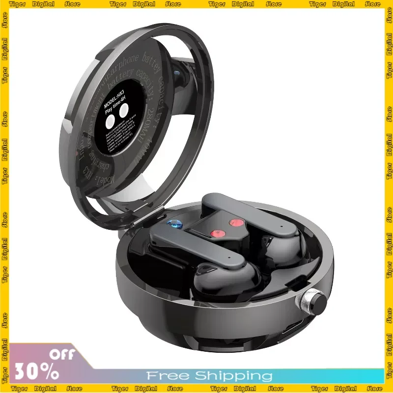 

HX3 Bluetooth Wireless Earphones Metal Rotating Earphones Hanging Neck Skull Cool Men's Earbuds Suitable for Apple Huawei OPPO