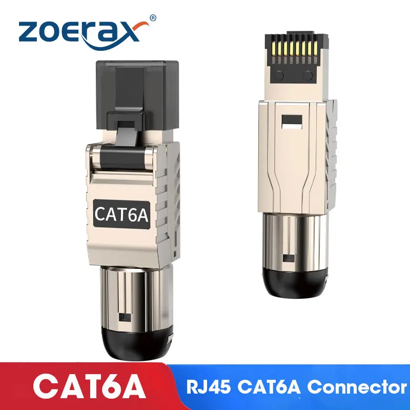 ZoeRax RJ45 Cat8 Cat7 Cat6A Connectors RJ45 Metal Tool Free