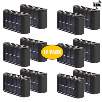 2/4/6 Led Solar Lights Outdoor Waterproof Atmosphere Up And Down Wall Lamp For Garden Yard Street Balcony Terrace Camping Decor