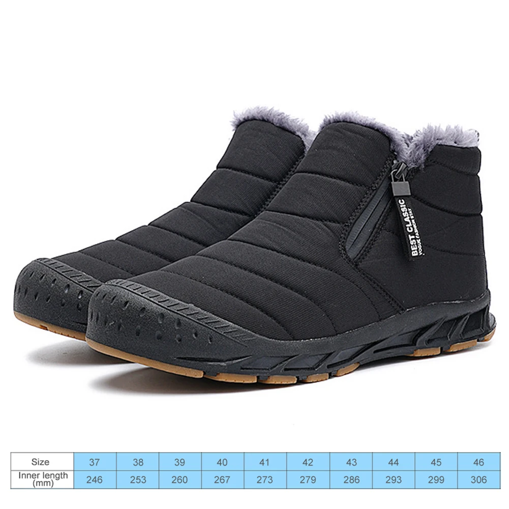 Winter Snow Boots Men's Warm Lined Ankle Non-Slip