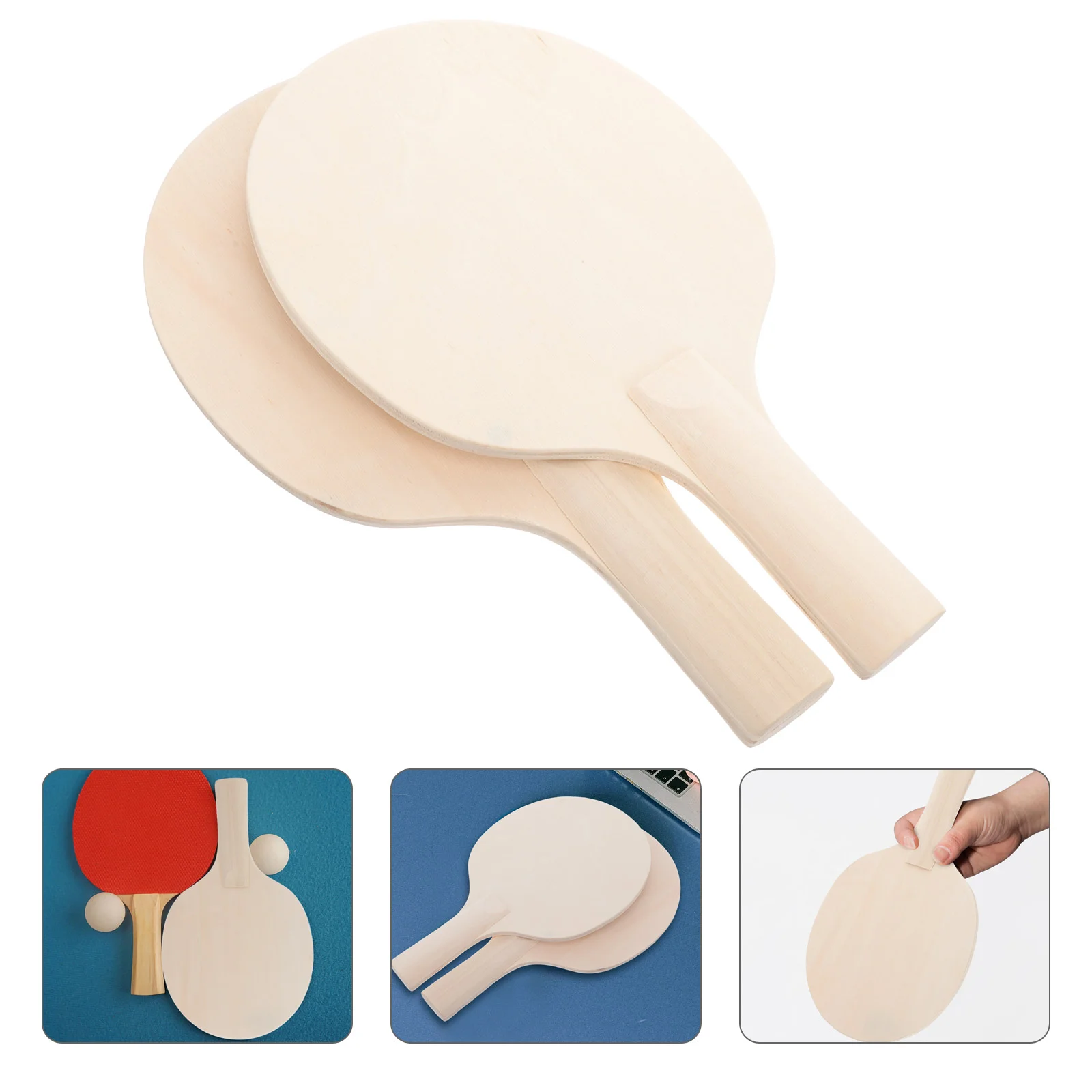 

2 Pcs DIY Table Tennis Racket Paddle Toy Pingpong Device Exercising Training Wooden Sports for Kids Outdoor Child Playset