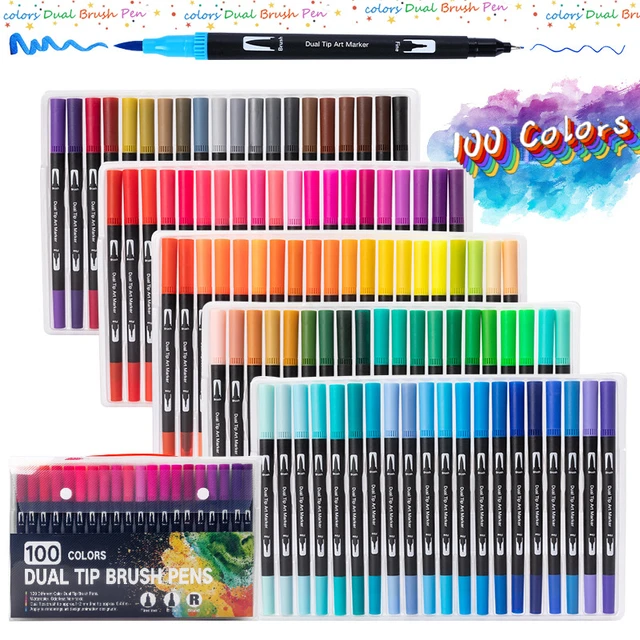 100 Colors Marker Painting Drawing Fineliner